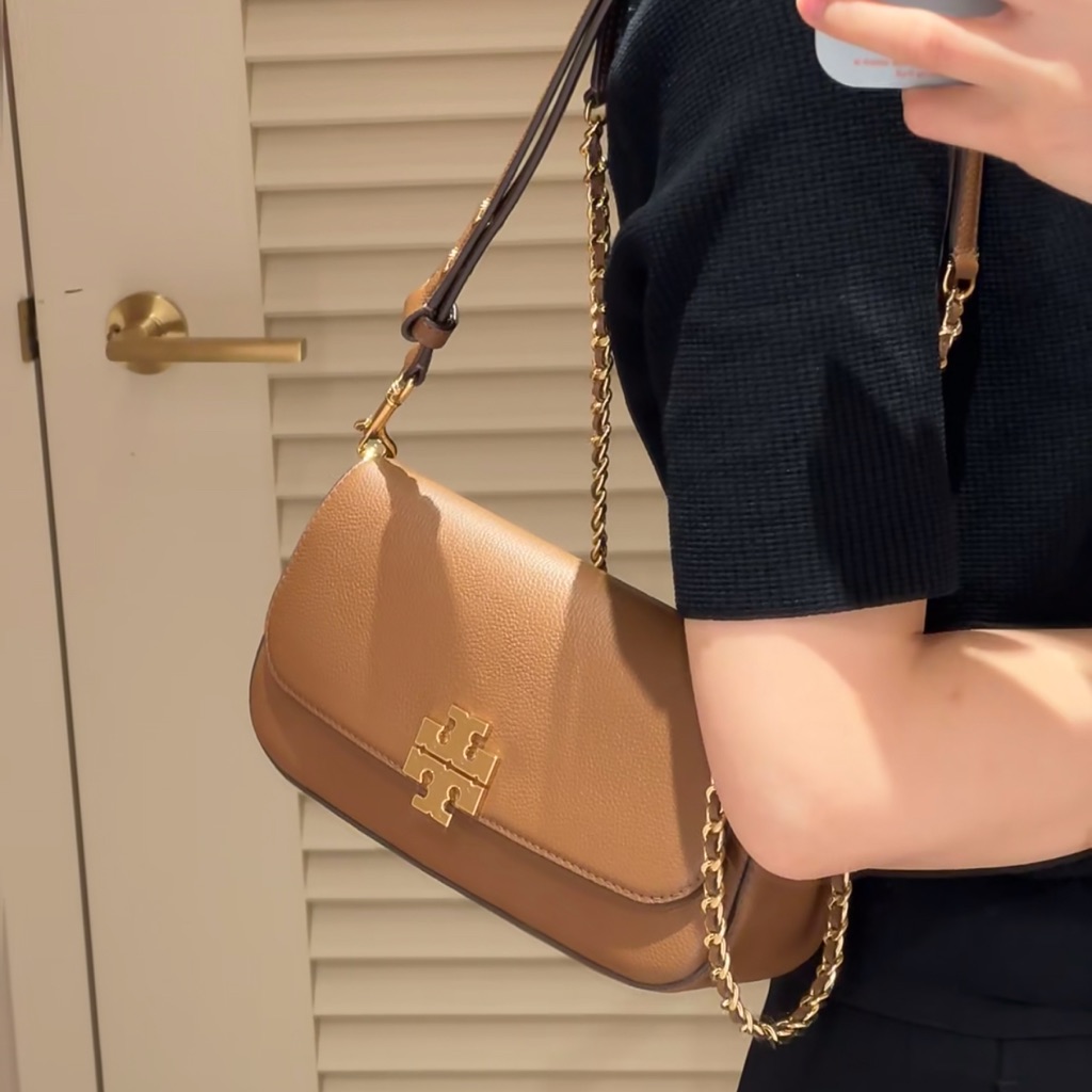 Tory Burch Tan Leather Shoulder And Crossbody Bag